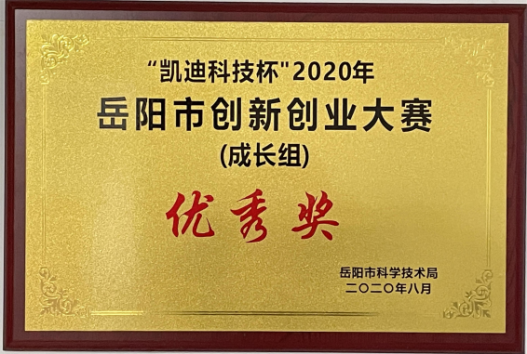 三湘智控云平臺項目獲2020年岳陽市創新創業大賽優秀獎
